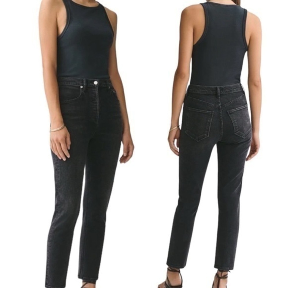 AGOLDE Riley Black Pepper Wash Straight Crop Leg Jeans 27